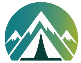 Logo with Tent and Mountain Silhouette only logo